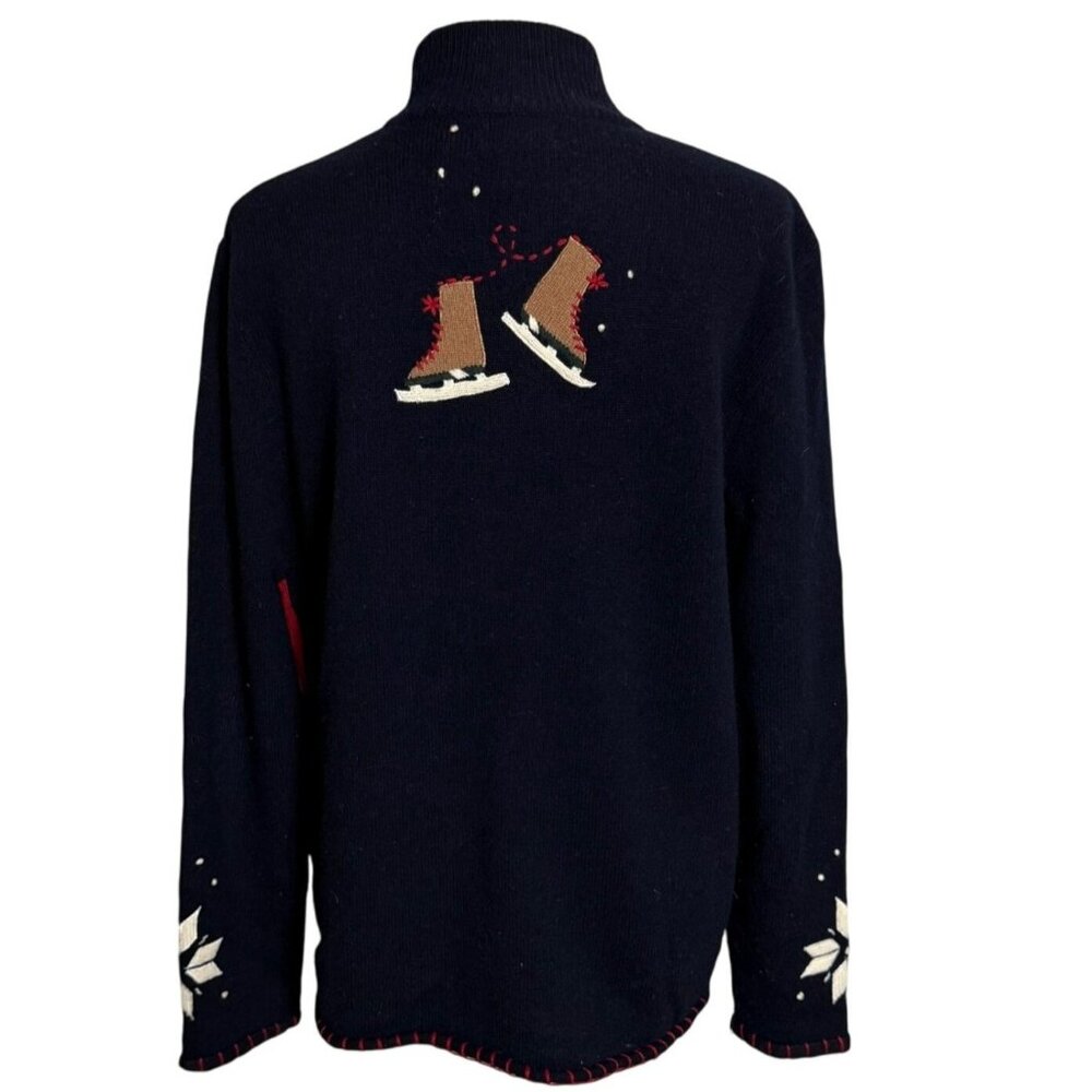 Lambswool Winter Patchwork Sweater Ski Lodge Snow… - image 6